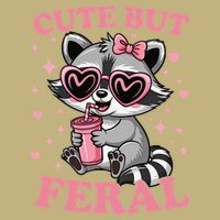 Cute But Feral Funny Racoon With Glasses Gift Cooling Performance Crew T-Shirt