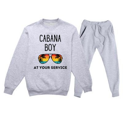 Cabana Boy Funny Summer Pool Party Bartender Bartending Premium Crewneck Sweatsuit Set