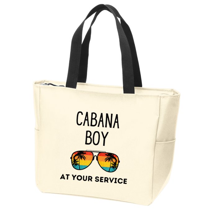 Cabana Boy Funny Summer Pool Party Bartender Bartending Zip Tote Bag