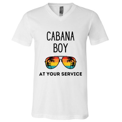 Cabana Boy Funny Summer Pool Party Bartender Bartending V-Neck T-Shirt