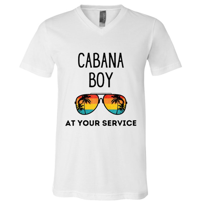 Cabana Boy Funny Summer Pool Party Bartender Bartending V-Neck T-Shirt