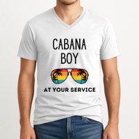 Cabana Boy Funny Summer Pool Party Bartender Bartending V-Neck T-Shirt