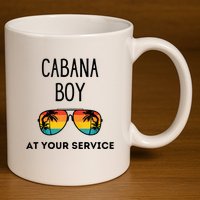 Cabana Boy Funny Summer Pool Party Bartender Bartending 11oz C Handle Ceramic Mug