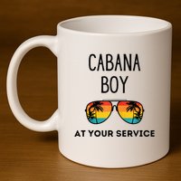 Cabana Boy Funny Summer Pool Party Bartender Bartending 11oz C Handle Ceramic Mug