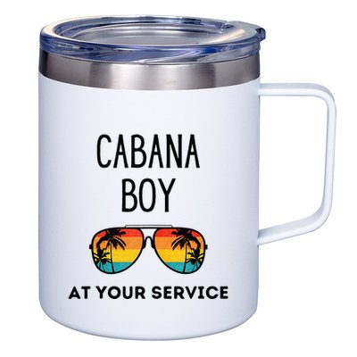 Cabana Boy Funny Summer Pool Party Bartender Bartending 12oz Stainless Steel Coffee Mug