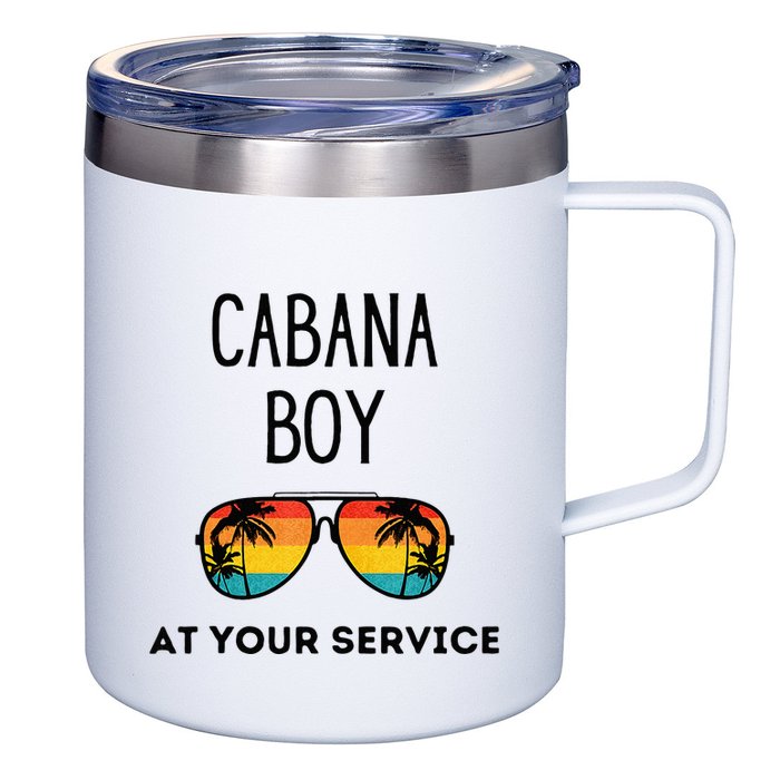Cabana Boy Funny Summer Pool Party Bartender Bartending 12oz Stainless Steel Coffee Mug