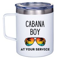 Cabana Boy Funny Summer Pool Party Bartender Bartending 12oz Stainless Steel Coffee Mug
