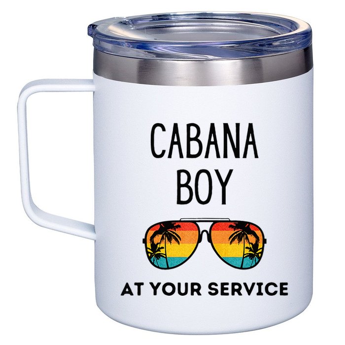 Cabana Boy Funny Summer Pool Party Bartender Bartending 12oz Stainless Steel Coffee Mug
