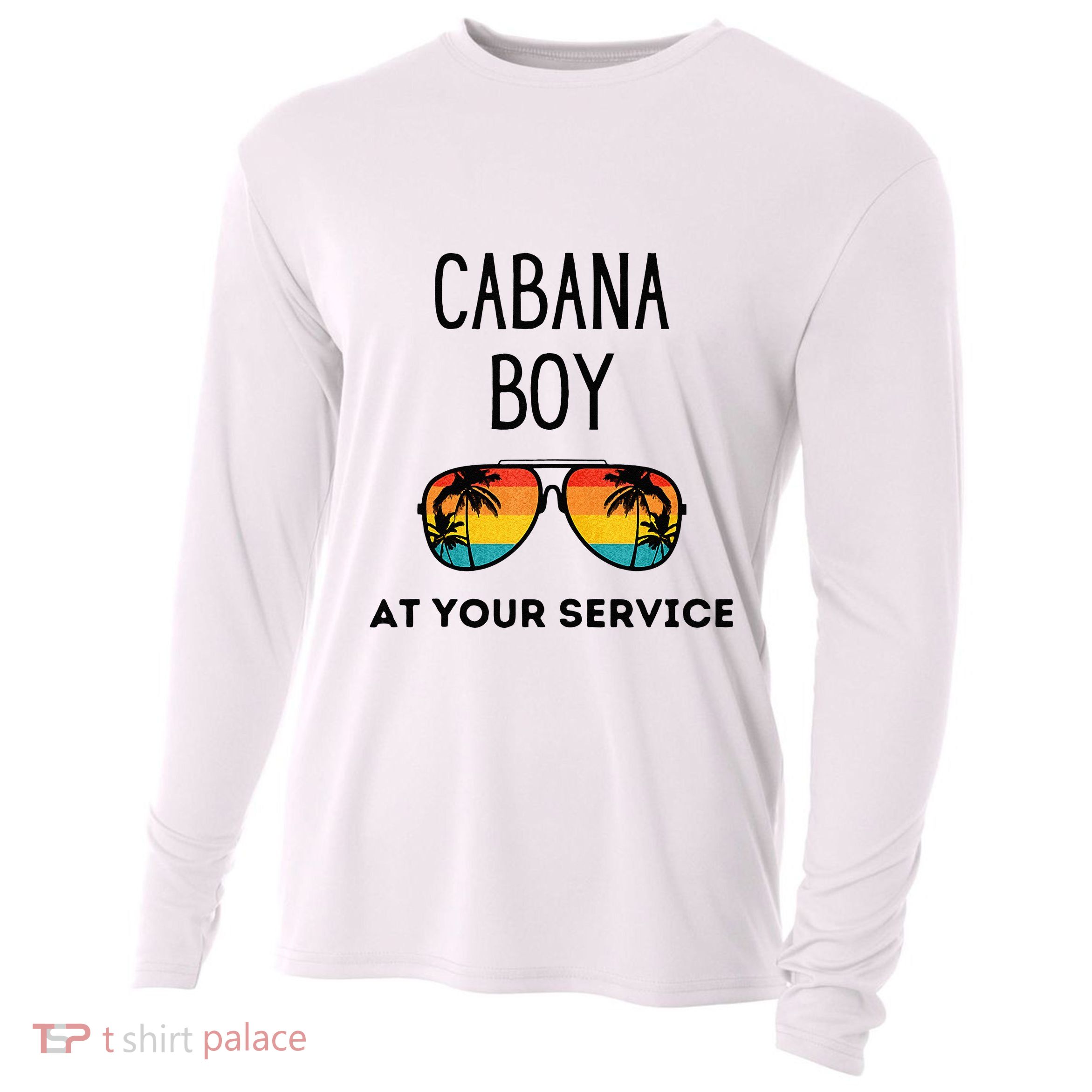Cabana Boy Funny Summer Pool Party Bartender Bartending Cooling Performance Long Sleeve Crew