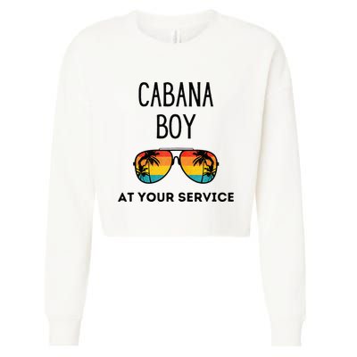 Cabana Boy Funny Summer Pool Party Bartender Bartending Cropped Pullover Crew