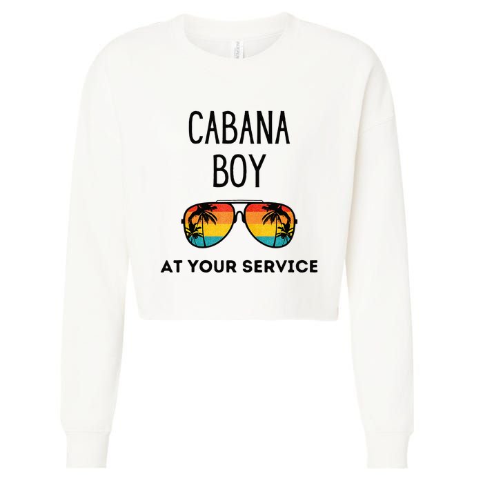 Cabana Boy Funny Summer Pool Party Bartender Bartending Cropped Pullover Crew
