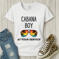 Cabana Boy Funny Summer Pool Party Bartender Bartending Womens T-Shirt