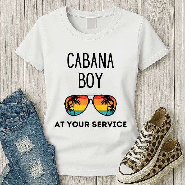 Cabana Boy Funny Summer Pool Party Bartender Bartending Womens T-Shirt
