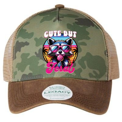 Cute But Feral Funny Trash Panda Legacy Tie Dye Trucker Hat
