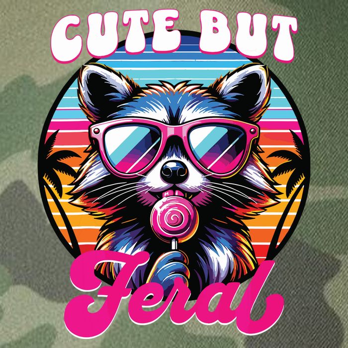 Cute But Feral Funny Trash Panda Legacy Tie Dye Trucker Hat