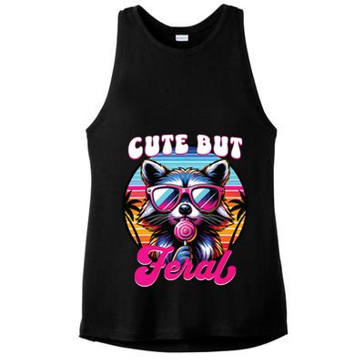 Cute But Feral Funny Trash Panda Ladies PosiCharge Tri-Blend Wicking Tank