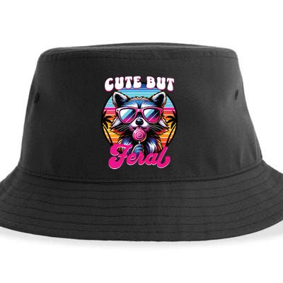 Cute But Feral Funny Trash Panda Sustainable Bucket Hat
