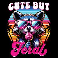 Cute But Feral Funny Trash Panda 16 in Basic Backpack