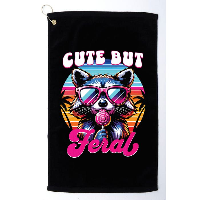 Cute But Feral Funny Trash Panda Golf Towel