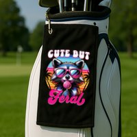 Cute But Feral Funny Trash Panda Golf Towel