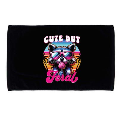 Cute But Feral Funny Trash Panda Microfiber Hand Towel