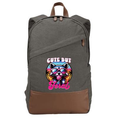 Cute But Feral Funny Trash Panda Cotton Canvas Backpack