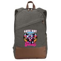 Cute But Feral Funny Trash Panda Cotton Canvas Backpack