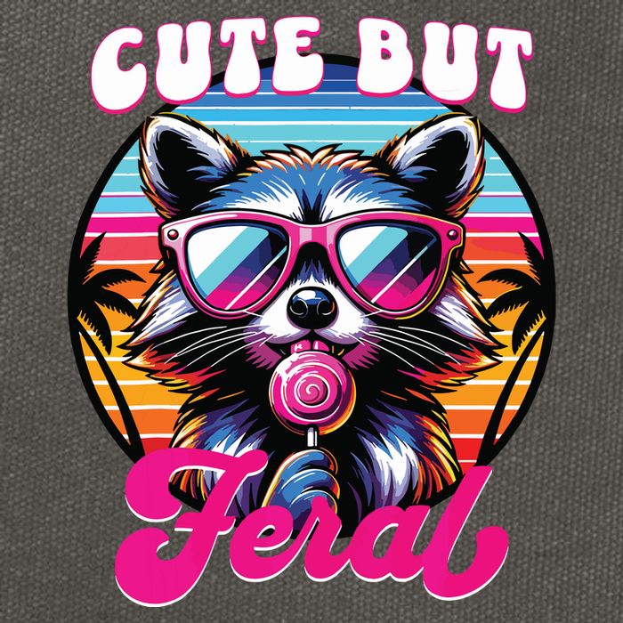 Cute But Feral Funny Trash Panda Cotton Canvas Backpack