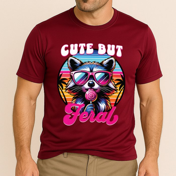 Cute But Feral Funny Trash Panda Performance Shirt