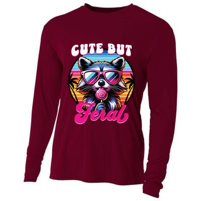 Cute But Feral Funny Trash Panda Cooling Performance Long Sleeve Crew