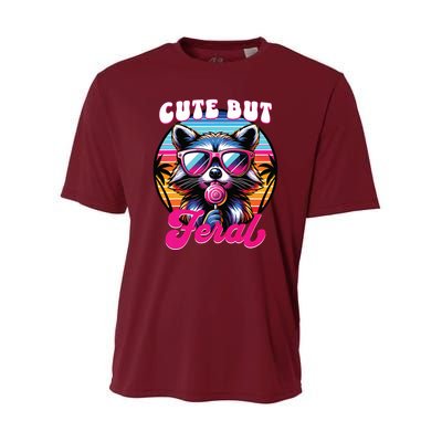 Cute But Feral Funny Trash Panda Youth Performance Sprint T-Shirt