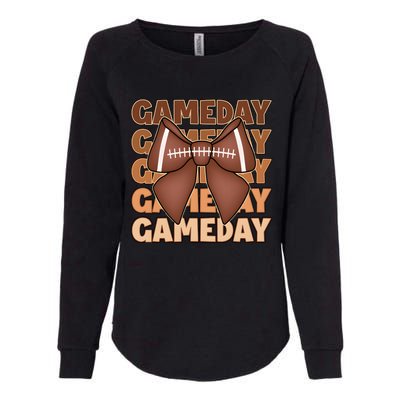 Coqutte Bow Football Game Day Womens California Wash Sweatshirt