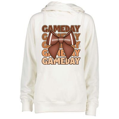 Coqutte Bow Football Game Day Womens Funnel Neck Pullover Hood