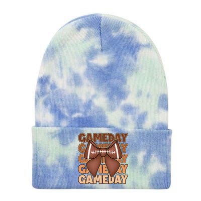 Coqutte Bow Football Game Day Tie Dye 12in Knit Beanie