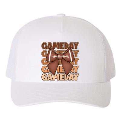 Coqutte Bow Football Game Day Yupoong Adult 5-Panel Trucker Hat