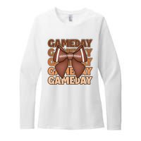 Coqutte Bow Football Game Day Womens CVC Long Sleeve Shirt