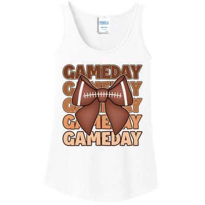 Coqutte Bow Football Game Day Ladies Essential Tank