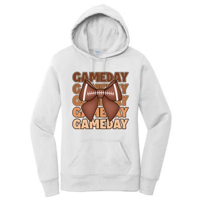 Coqutte Bow Football Game Day Women's Pullover Hoodie