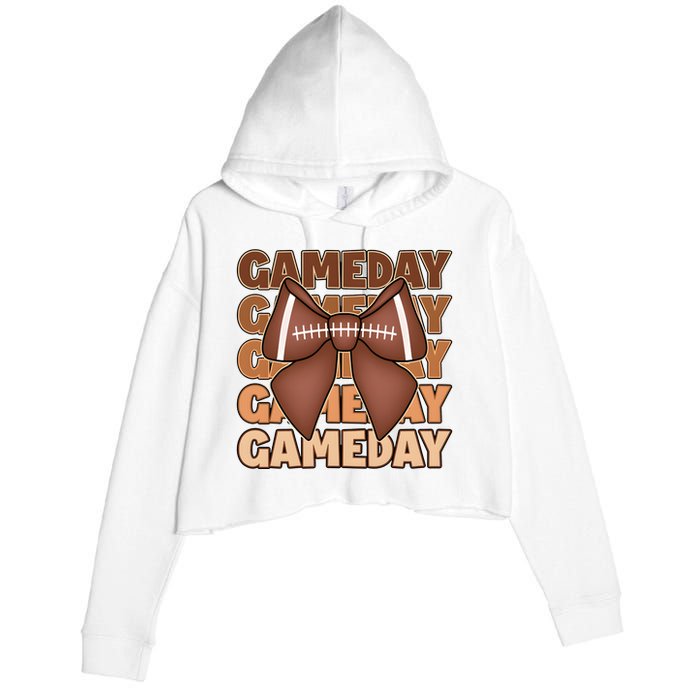 Coqutte Bow Football Game Day Crop Fleece Hoodie