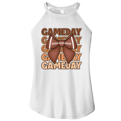 Coqutte Bow Football Game Day Women's Perfect Tri Rocker Tank