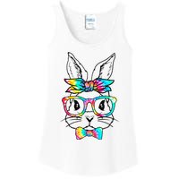 Cute Bunny Face Tie Dye Glasses Headband Easter Day Ladies Essential Tank