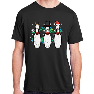 Christmas Bowling Funny Xmas Sports Bowler Adult ChromaSoft Performance T-Shirt