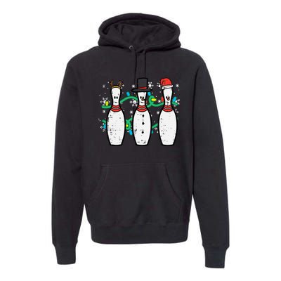 Christmas Bowling Funny Xmas Sports Bowler Premium Hoodie