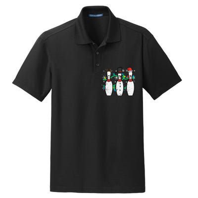 Christmas Bowling Funny Xmas Sports Bowler Dry Zone Grid Polo