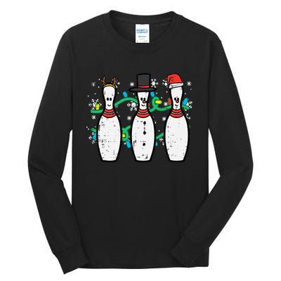 Christmas Bowling Funny Xmas Sports Bowler Tall Long Sleeve T-Shirt