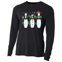 Christmas Bowling Funny Xmas Sports Bowler Cooling Performance Long Sleeve Crew