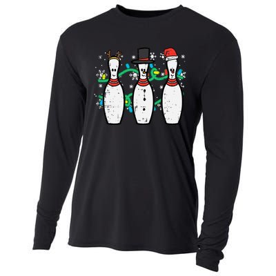 Christmas Bowling Funny Xmas Sports Bowler Cooling Performance Long Sleeve Crew