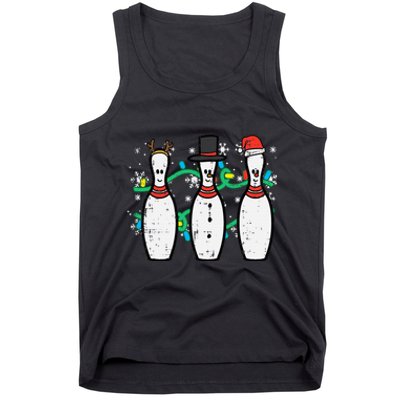 Christmas Bowling Funny Xmas Sports Bowler Tank Top