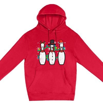 Christmas Bowling Funny Xmas Sports Bowler Premium Pullover Hoodie