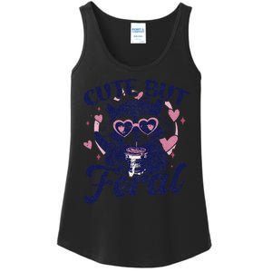 Cute But Feral Raccoon Outfits For Women Funny Raccoon Ladies Essential Tank